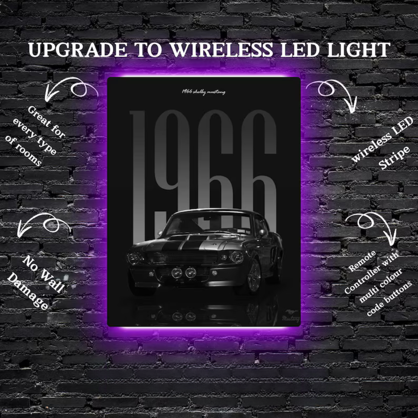 1966 Mustang Metal Poster