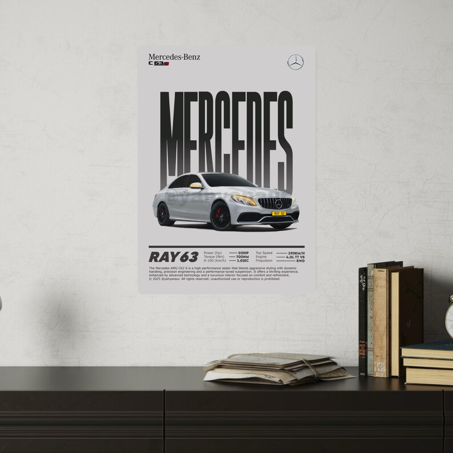 Mercedes C63 Metal Poster