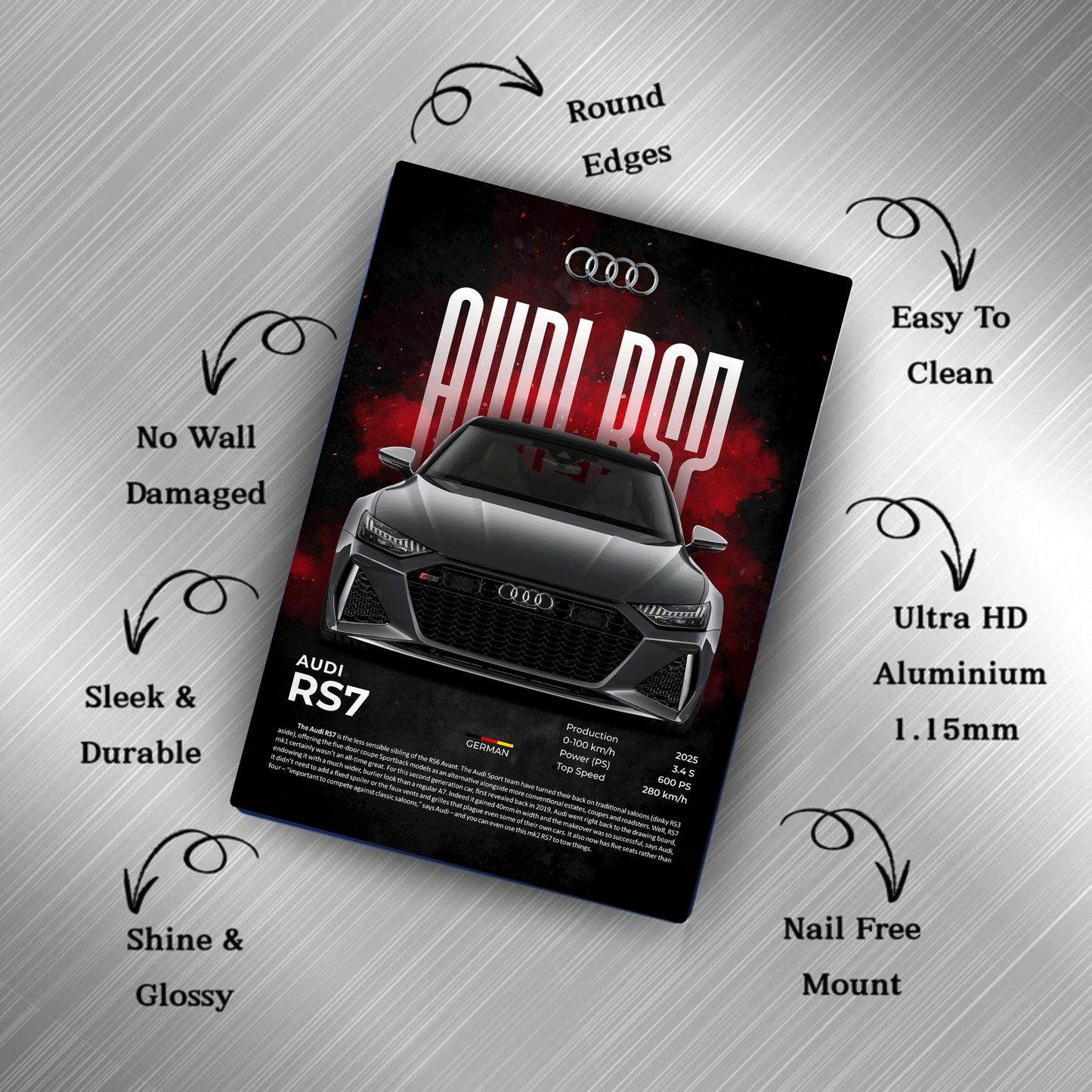 Audi RS7 Metal Poster
