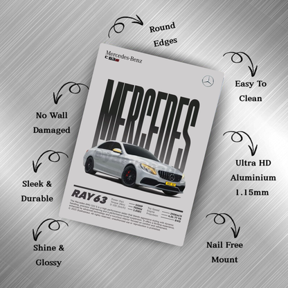 Mercedes C63 Metal Poster