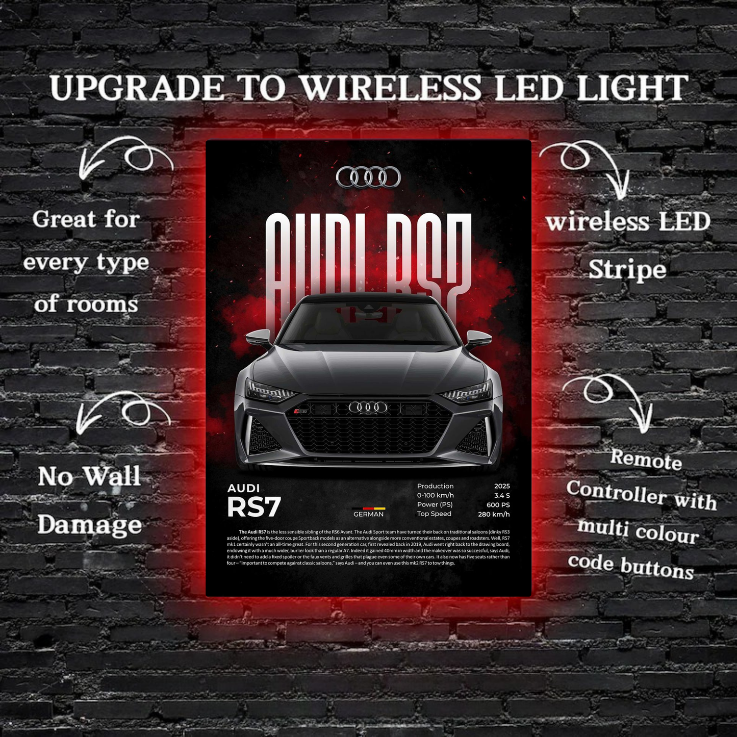 Audi RS7 Metal Poster